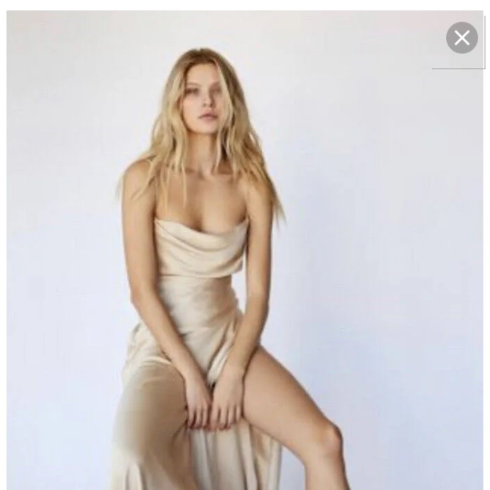 Free People  Fame & Partners Rosabel maxi dress size 8 Champagne